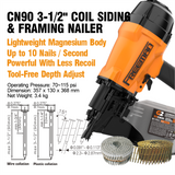 FMCN90 3-1/2 Inch Pneumatic Coil Framing Nailer
