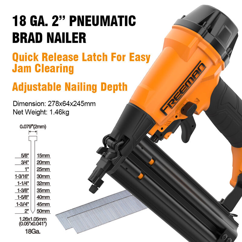 FMF50 18 Gauge 2 Inch Pneumatic Brad Nailer