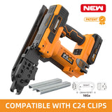 Freeman 20V Cordless Electric Hog Clip Tool - 16 Gauge C-Ring Gun for Upholstery & Gabion (C24)