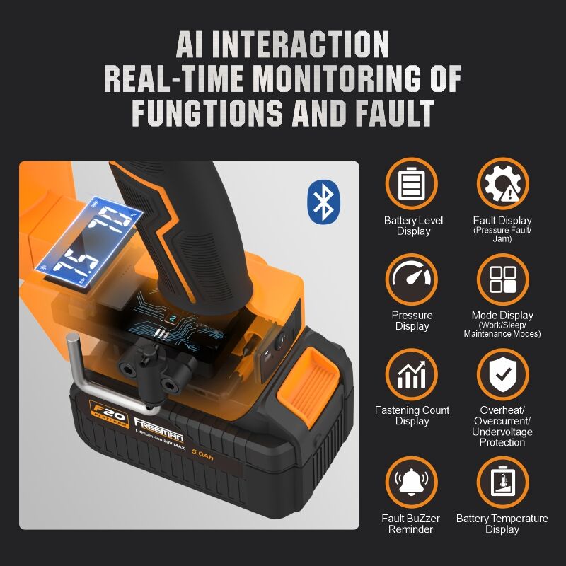 LA65 5th Generation 20V Electric Battery Powered Smart Cordless Concrete Nail Gun With LCD screen And Blue Tooth