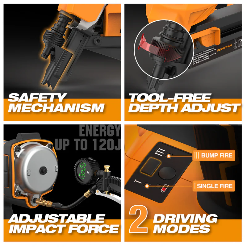 LD2190 21 Degree Full Round Head Brushless Cordless Framing Nailer