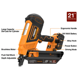LD2190 21 Degree Full Round Head Brushless Cordless Framing Nailer