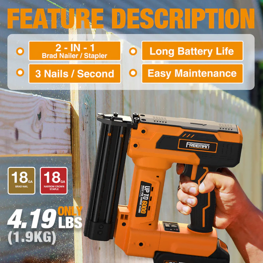 LD329032 2-In-1 18 Gauge 32MM Cordless Brad Nailer And 90 Series Stapler