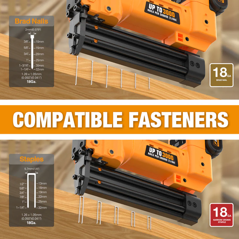 LD329032 2-In-1 18 Gauge 32MM Cordless Brad Nailer And 90 Series Stapler
