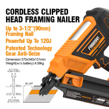 LD3490 30-34 Degree 3 1/2 Inch 20V Brushless Cordless Framing Nailer