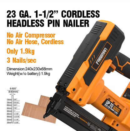 LD635 23 Gauge 35MM 20V Cordless Headless Pin Nailer
