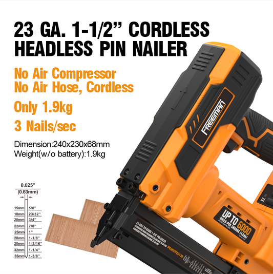 LD635 23 Gauge 35MM 20V Cordless Headless Pin Nailer