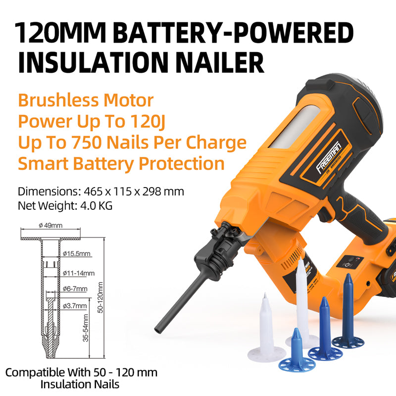 LDBW120 120mm Brushless Cordless Insulation Nailer