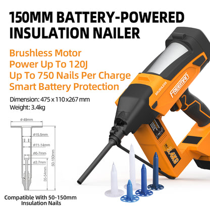 LABW150P 150mm Smart Brushless Cordless Insulation Nailer