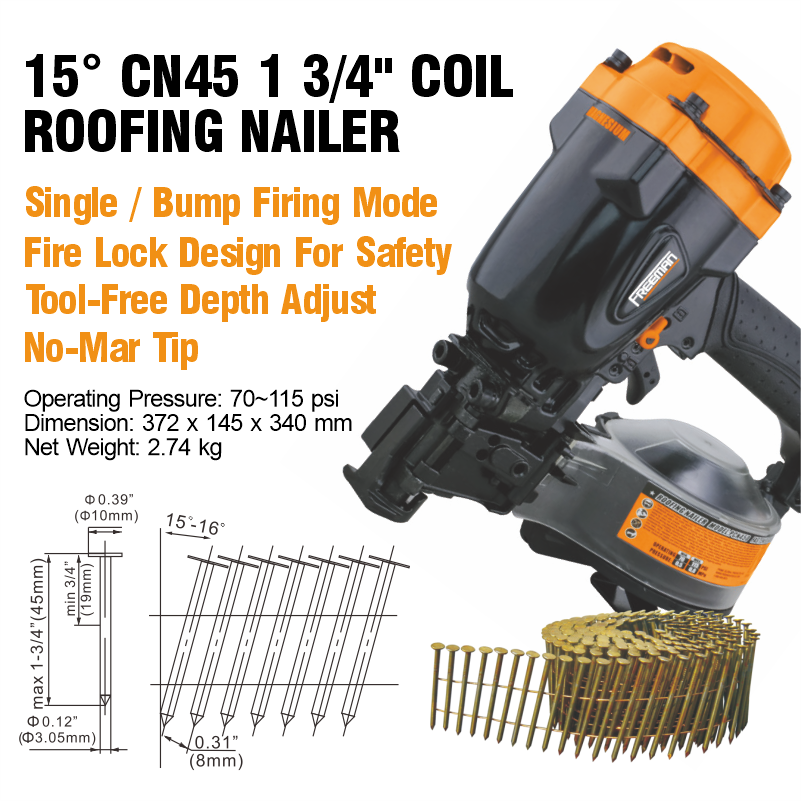 RN45 Coil Roofing Nailer