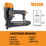 WC200 Pneumatic 16 Gauge 1 Inch Wide Crown Stapler for Senco P Style Staples