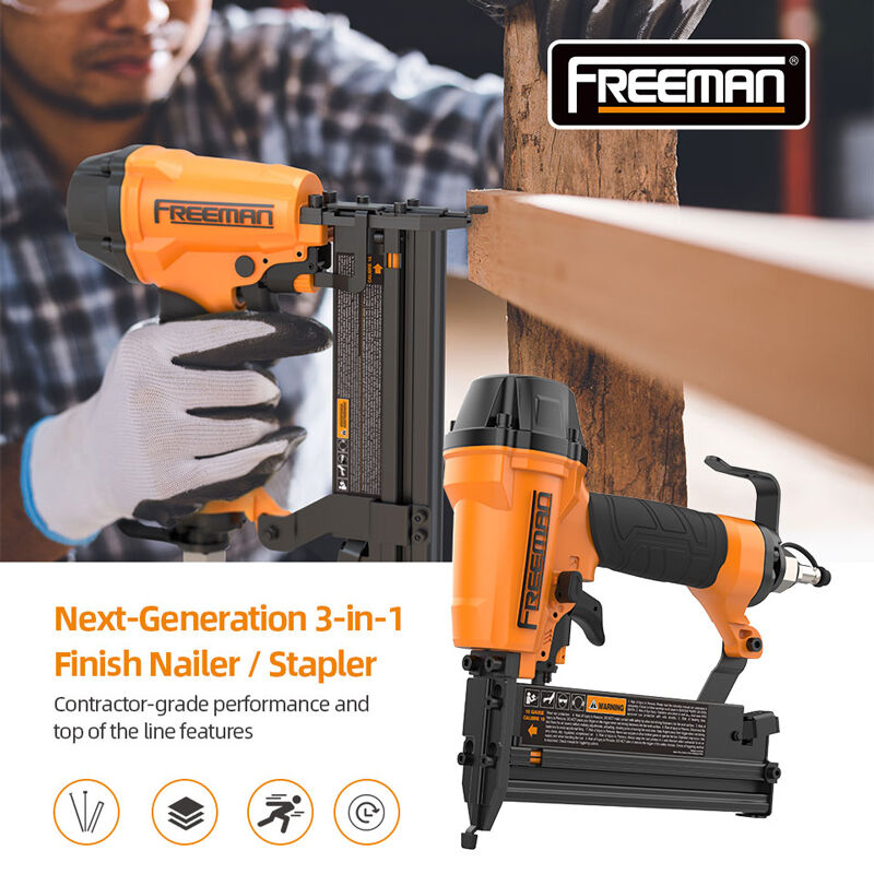 FM504050P 16 & 18 Gauge 3-In-1 Pneumatic Brad Nailer, Finish Nailer And 90 Series Stapler